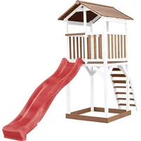 Axi Beach Tower Spielturm Braun/Weiß. Rutsche Rot & Sandkasten