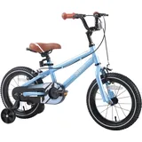 HILAND Stitch 14 Zoll Kinderfahrrad Mädchen Jungen,mit Stützräder & V-bremse, Blau - Blau