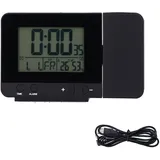 Schwarze Projektionsuhr Mit Zeit- Und Temperatur-lcd-bildschirm, Usb-aufladung Für Zuhause