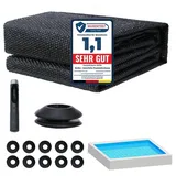 Melko - Pool Solarfolie 600x400 Schwarz Solarplane Solarheizung Abdeckplane Poolheizung Wärmeplane Ösen