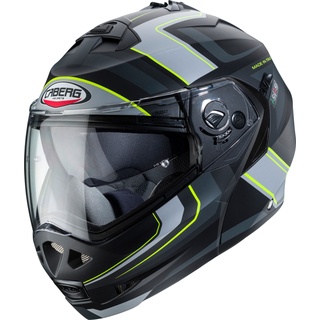 Caberg Duke II Tour, casque à bascule - Mat Noir/Gris/Jaune Néon - S