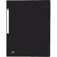 Oxford Eckspannmappe TOP FILE+ A4 390g, schwaz 3 Einschlagklappen,