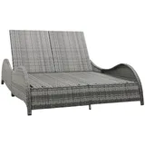 furnicato Gartenliege Poly Rattan Sonnenliege 200x132x45 cm Anthrazit für 2 Personen, Witterungsbeständiges Doppelliege-Set mit verstellbarer Rückenlehne schwarz