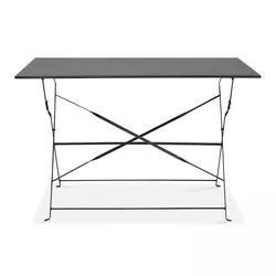 Oviala Business Klappbarer Gartentisch Stahl grau