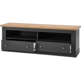 Home Affaire Wohnwand HOME AFFAIRE "Westminster TOPSELLER", grau (dunkelgrau, wotan eiche), B:334cm, Kastenmöbel-Sets, Holz Wohnwände Wohnwand, im romantischen Landhausstil