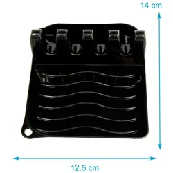 Intirilife Kochlöffelablage in Schwarz - 14 x 12.5 x 4.8 cm - Halter für Kochutensilien und Topfdeckel, Besteckhalter