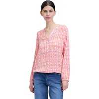 Cartoon Casual-Bluse mit Muster in Orange/Rosé | Gr.: 40