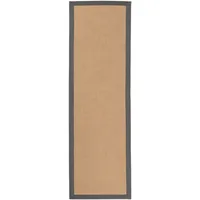 carpetfine Sisalteppich CARPETFINE "Sisal , auch als Läufer erhältlich", grau, B:75cm H:5mm L:300cm, Sisal, Teppiche, Sisalteppich, mit farbiger Bordüre, Anti Rutsch Rückseite, viele Größen, Wohnzimmer