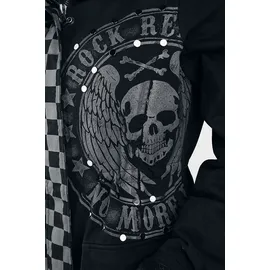 Rock Rebel by EMP Damen schwarz/graue Jacke mit Nieten und Print S - S