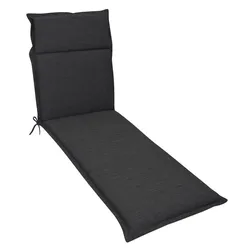 Gartenliegen-Auflage Unica 193 x 60 cm Stoff Grau Anthrazit