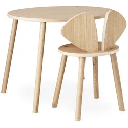 Nofred - Mouse School Set (Junior - Stuhl und Tisch), Eiche matt lackiert