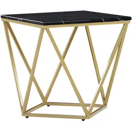 Beliani Beistelltisch Malibu Schwarz / Gold