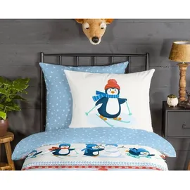 Good Morning Kinderbettwäsche Penguins Mehrfarbig 135 x 200 cm + 80 x 80 cm