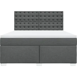 vidaXL Boxspringbett 180 x 200 cm Dunkelgrau