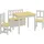 [en.casa] Kindertischset Lousame 2 Stühle 1 Sitzbank Kiefer massiv natur/weiß beige