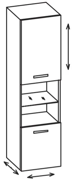 Artiqua 400 Variabler Midischrank, Riviera Eiche quer NB, 400-MVT-3-44-L-7179-438 400-MVT-3-44-L-7179-438