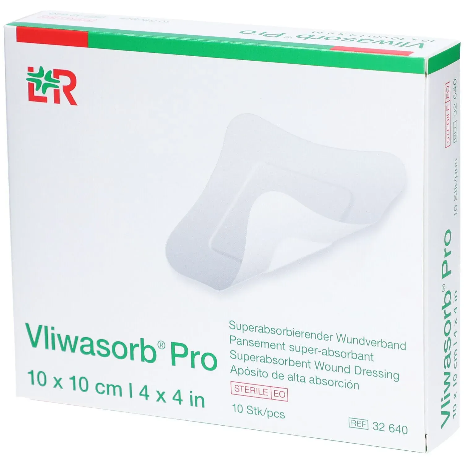 Vliwasorb Pro Wundverband 10x10cm 10 Stk