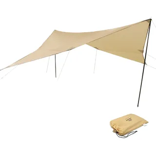 campguru Tarp Sonnen Segel Camping Vor Zelt Wind Schutz Plane Dach Baumwolle Größe: 4 x 4 m
