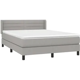 vidaXL Boxspringbett 140 x 200 cm Hellgrau