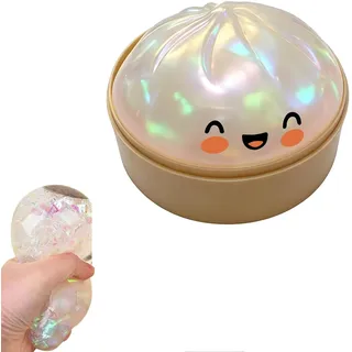 Dumpling Squishy mit Dampfgarer – Weiches Dim Sum Spielzeug , 8.5*6cm Mystery Dumplings, Lustiges Antistressbälle Stressball, Sensorisches Antistress Spielzeug für Kinder & Erwachsene (B)