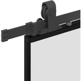 vidaXL Schiebetür mit Beschlag Schwarz 76x205 cm ESG-Glas