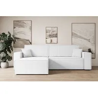 ALTDECOR Ecksofa mit Schlaffunktion und Bettkasten Corner Sofa Eckcouch Couch L-Form universal, links/rechts angeordnet Schlafcouch Ausziehbar Wohn... - Weiß