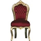 Casa Padrino Barock Esszimmer Stuhl Bordeaux / Gold - Möbel