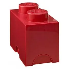 LEGO Aufbewahrungsstein 12,5 x 18 cm 2-tlg. rot