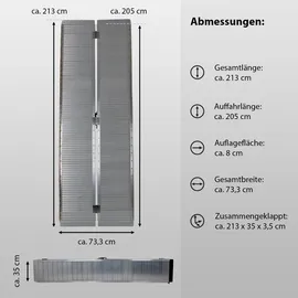Trutzholm Rollstuhlrampe klappbar 213 cm 272 kg Alu grau geriffelt Auffahrrampe Rollator Tragegriff