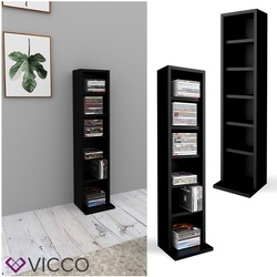 VICCO CD Regal DVD Ständer Schwarz Wandregal Hängeregal Bücherregal Bürorega