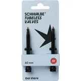 Schwalbe Tubeless Ventil 60 mm 2er Set - Schwarz/Silber