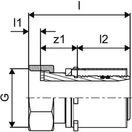 Uponor S-press Verschraubung Ig, 40mm x G 1 1/4", Sn