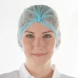 Hygonorm® Klipphaube aus Polypropylen-Vlies leicht - im Sparpack 12106 , 1 Karton = 10 Packungen = 1000 Stück, 50 cm, blau