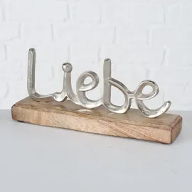 Boltze Dekoaufsteller Jillien Schriftzug Aluminium Mango 3er Set