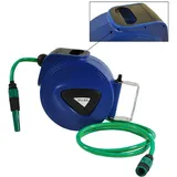 HELO24 Schlauchtrommel LAGERWARE Wasserschlauchtrommel Schlauch blau Automatik 20m + 2m blau