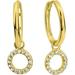 Fascination by Ellen K. Klappcreolen 585/- Gelbgold Weißtopas