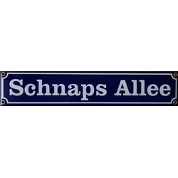Elina Email Schilder Verkehrsschild "Schnaps Allee", (Emaille/Email)