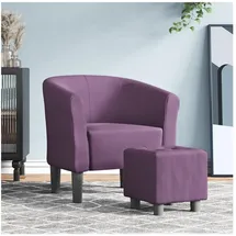 vidaXL Clubsessel mit Fußhocker Stoff 58,9 x 53,3 x 56 cm Lila