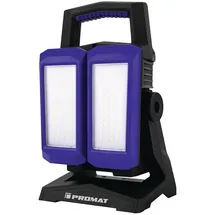 PROMAT Led-strahler 50w 800-4500 lm mit Li-Ion Akku 5200 mAh 14,8 V Ip54