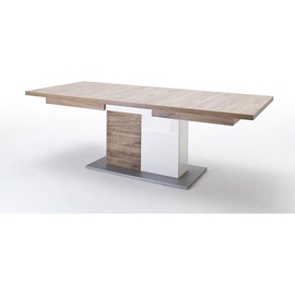 MCA Furniture Esstisch Luzern - Sterling Oak / Weiß, Hochglanz