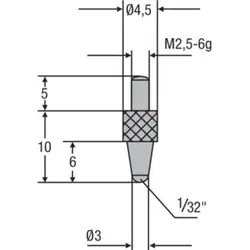 Helios-Preisser Messeinsatz M2,5mm Kugel- einsatz 1/32