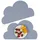 Relaxdays Platzdeckchen Kinder, 2er Set, Wolke, rutschfest, abwaschbar, Tischset Baby, B x T: 47,5 x 26,5 cm, dunkelgrau