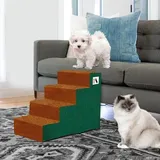 Famanu Hundetreppe 4-stufig für hohe Betten und Sofas - Braun