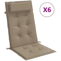 VidaXL Hochlehner-Auflagen 6 Stk. Taupe Oxford-Gewebe