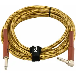 Klang Instrumentenkabel TWEED 6,3mm Klinke, gewinkelt mono - 6,3mm Klinke, mono,... - Audiokabel