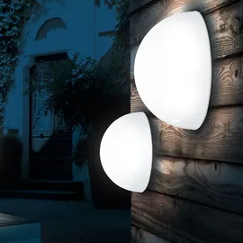 ETC Shop Solarleuchte Halbkugel Kugelleuchte Solar Außen Gartendeko Halbkugel, weiß, LED Leuchtmittel, D 20 cm, 4er Set