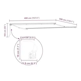 vidaXL Markise 400 x 300 cm schwarz