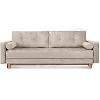 Konsimo 3-Sitzer-Schlafsofa, Beige, 220x80x100 cm, Wohnzimmer, Sofas & Couches,