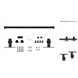 vidaXL Mini Schiebetürbeschlag Set für Schranktüren Carbonstahl 152 cm