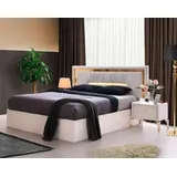 Xlmoebel Schlafzimmer-Set Dreiteiliges Schlafzimmer-Ensemble mit Bett und Nachttischen in Weiß, (3-tlg., Schlafzimmer-Set 3tlg (Bett + 2x Nachttische), Hergestellt in Europa weiß